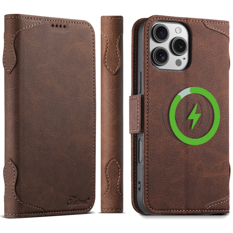 For iPhone 16 Pro Max SUTENI J07 Multifunctional Horizontal Flip Magsafe Leather Phone Case(Brown) - free shipping - PMC Jewellery - Order now!