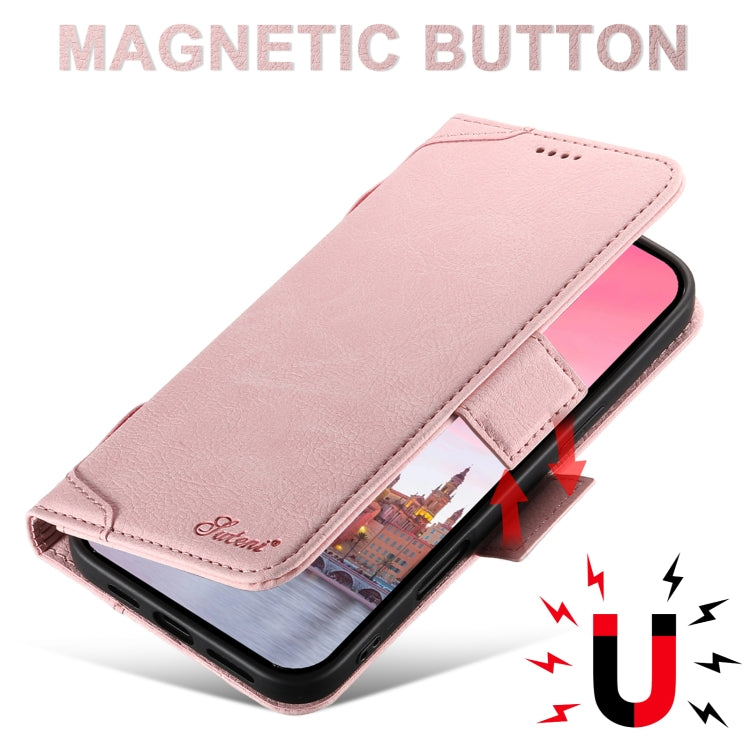 For iPhone 16 Pro Max SUTENI J07 Multifunctional Horizontal Flip Magsafe Leather Phone Case(Pink) - iPhone 16 Pro Max Cases by Suteni | Online Shopping South Africa | PMC Jewellery | Buy Now Pay Later Mobicred