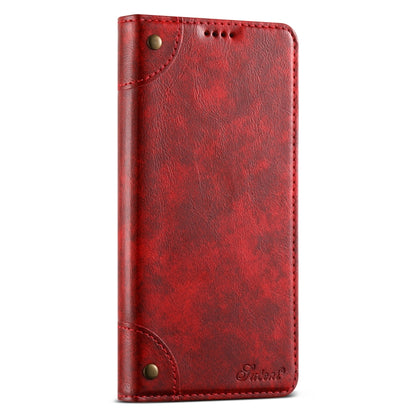 For Samsug Galaxy S24 Ultra 5G Suteni Baroque Calf Texture Buckle Wallet Leather Phone Case(Red) - Galaxy S24 Ultra 5G Cases by Suteni | Online Shopping South Africa | PMC Jewellery | Buy Now Pay Later Mobicred