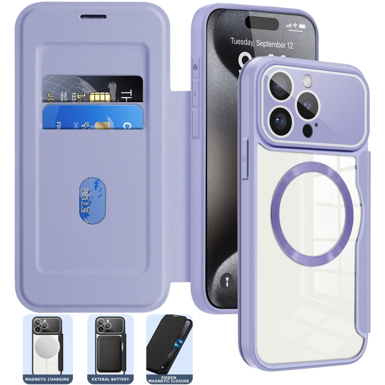 For iPhone 15 Colored Shield MagSafe Magnetic RFID Anti-theft Leather Phone Case(Black) - iPhone 15 Cases by PMC TechLife | Online Shopping South Africa | PMC TechLife