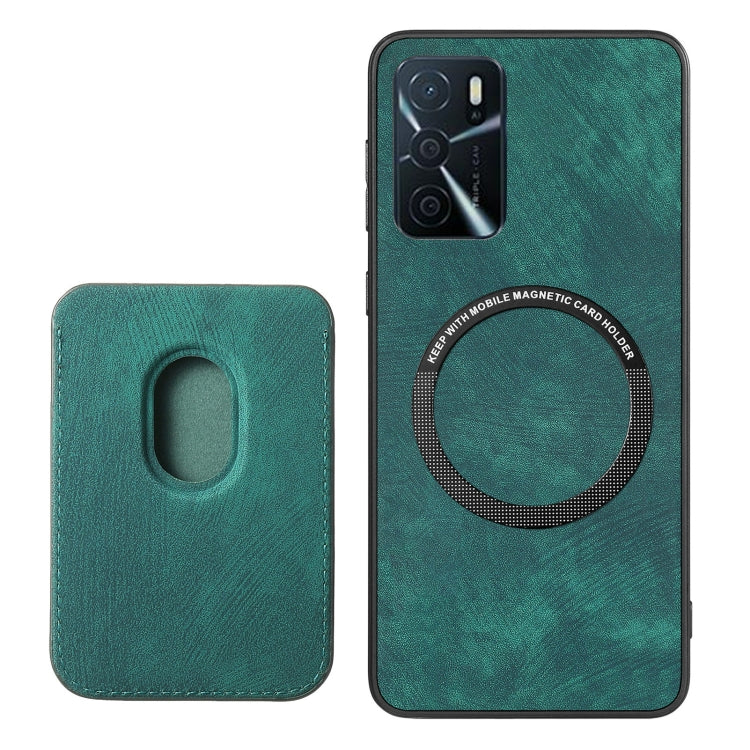 For OPPO A58 4G Retro Leather Card Bag Magnetic Phone Case(Green) - OPPO Cases by PMC Jewellery | Online Shopping South Africa | PMC Jewellery | Buy Now Pay Later Mobicred