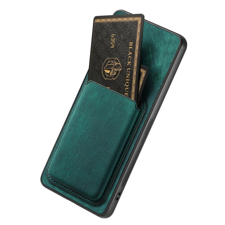 For OPPO A58 4G Retro Leather Card Bag Magnetic Phone Case(Green) - OPPO Cases by PMC TechLife | Online Shopping South Africa | PMC TechLife | Buy Now Pay Later Mobicred