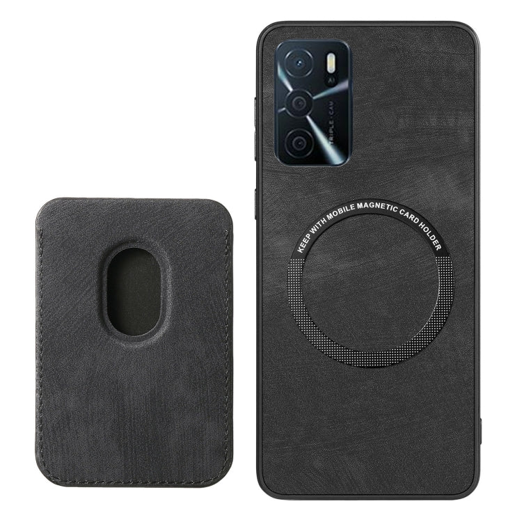 For OPPO Reno8 Z Retro Leather Card Bag Magnetic Phone Case(Black) - OPPO Cases by PMC Jewellery | Online Shopping South Africa | PMC Jewellery | Buy Now Pay Later Mobicred