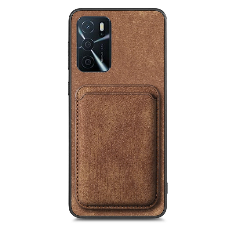 For OPPO A17 Retro Leather Card Bag Magnetic Phone Case(Brown) - OPPO Cases by PMC TechLife | Online Shopping South Africa | PMC TechLife | Buy Now Pay Later Mobicred