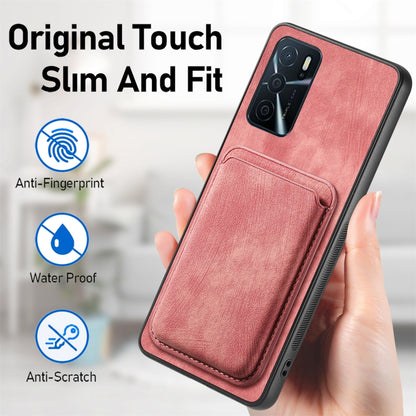 For OPPO F19 Pro+ Retro Leather Card Bag Magnetic Phone Case(Pink) - OPPO Cases by PMC Jewellery | Online Shopping South Africa | PMC Jewellery | Buy Now Pay Later Mobicred