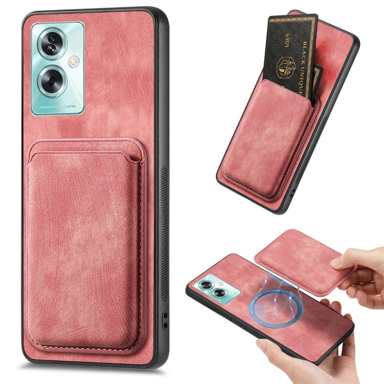 For OPPO A79 5G Retro Leather Card Bag Magnetic Phone Case(Pink) - OPPO Cases by PMC Jewellery | Online Shopping South Africa | PMC Jewellery | Buy Now Pay Later Mobicred