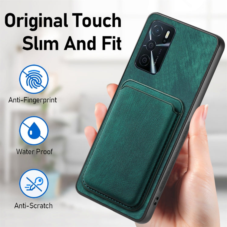 For OPPO A7/A12 Retro Leather Card Bag Magnetic Phone Case(Green) - OPPO Cases by PMC TechLife | Online Shopping South Africa | PMC TechLife | Buy Now Pay Later Mobicred