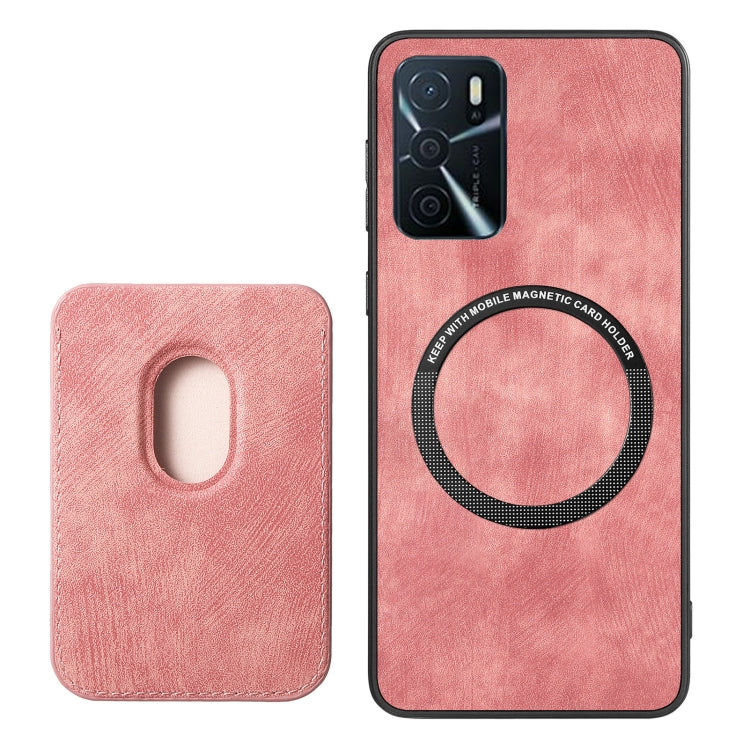 For OPPO A7/A12 Retro Leather Card Bag Magnetic Phone Case(Pink) - OPPO Cases by PMC TechLife | Online Shopping South Africa | PMC TechLife | Buy Now Pay Later Mobicred