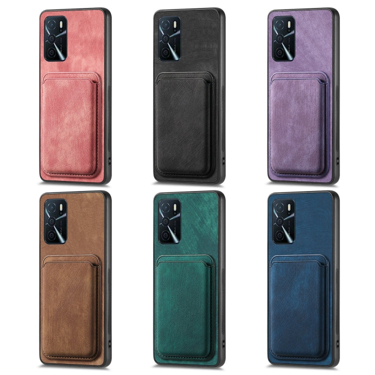 For OPPO Reno10 Pro Global Retro Leather Card Bag Magnetic Phone Case(Purple) - OPPO Cases by PMC Jewellery | Online Shopping South Africa | PMC Jewellery | Buy Now Pay Later Mobicred
