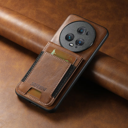 For Honor Magic6 Pro Suteni H03 Oil Wax Leather Wallet Stand Back Phone Case(Brown) - Honor Cases by Suteni | Online Shopping South Africa | PMC Jewellery | Buy Now Pay Later Mobicred