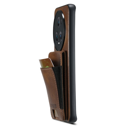 For Honor Magic6 Pro Suteni H03 Oil Wax Leather Wallet Stand Back Phone Case(Brown) - Honor Cases by Suteni | Online Shopping South Africa | PMC Jewellery | Buy Now Pay Later Mobicred