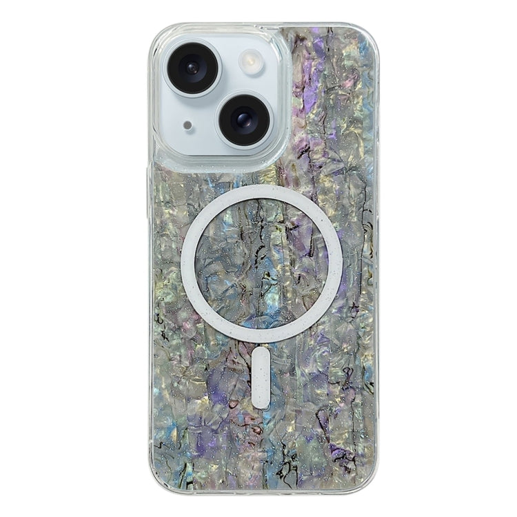 For iPhone 15 Shell Texture Multicolor MagSafe TPU Phone Case(Silver Gray) - iPhone 15 Cases by PMC Jewellery | Online Shopping South Africa | PMC Jewellery