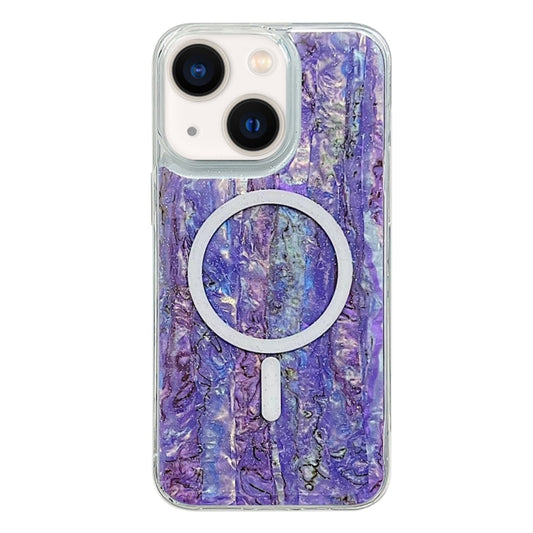 For iPhone 13 / 14 Shell Texture Multicolor MagSafe TPU Phone Case(Purple) - iPhone 14 Cases by PMC Jewellery | Online Shopping South Africa | PMC Jewellery