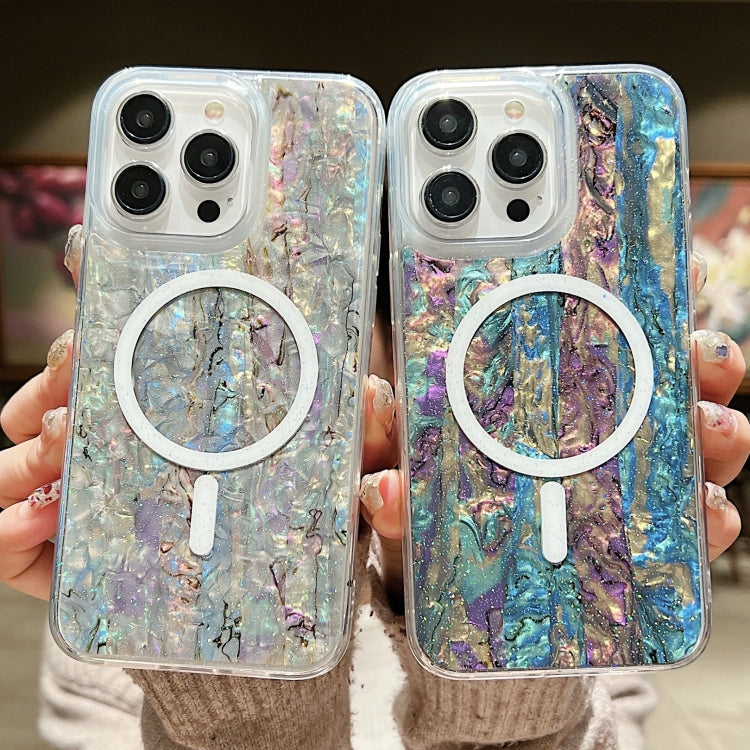 For iPhone 12 / 12 Pro Shell Texture Multicolor MagSafe TPU Phone Case(Sky Blue) - iPhone 12 / 12 Pro Cases by PMC TechLife | Online Shopping South Africa | PMC TechLife