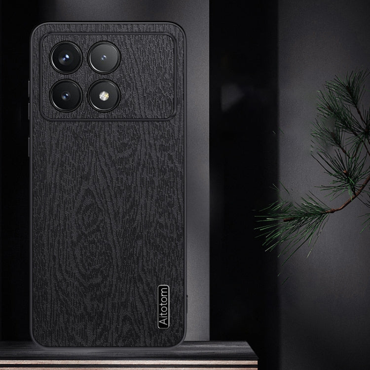 For Xiaomi Redmi K70 Tree Bark Leather Shockproof Phone Case(Black) - K70 Cases by PMC Jewellery | Online Shopping South Africa | PMC Jewellery | Buy Now Pay Later Mobicred