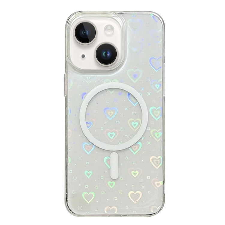 For iPhone 15 Plus Laser Love MagSafe TPU Phone Case(Transparent) - free shipping - PMC TechLife - Order now!