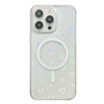 For iPhone 13 Pro Laser Love MagSafe TPU Phone Case(Transparent) - iPhone 13 Pro Cases by PMC Jewellery | Online Shopping South Africa | PMC Jewellery