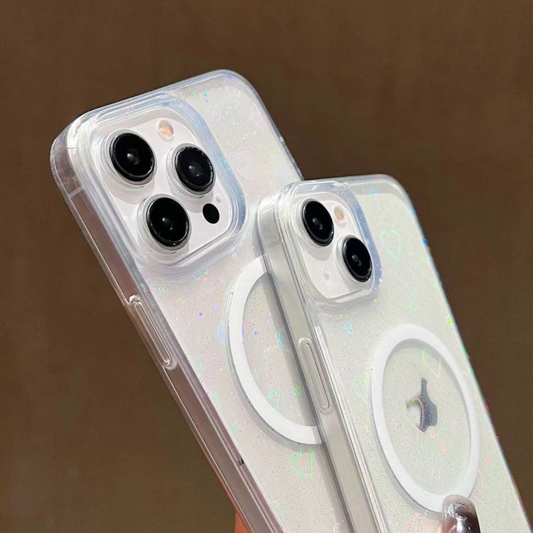 For iPhone 14 Pro Max Laser Love MagSafe TPU Phone Case(Transparent) - free shipping - PMC TechLife - Order now!