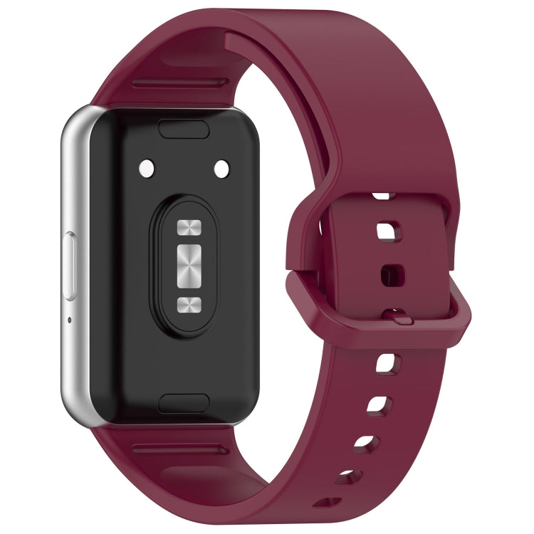 For Samsung Galaxy Fit 3 Solid Color Colorful Buckle Silicone Watch Band(Wine Red) - Watch Bands by PMC TechLife | Online Shopping South Africa | PMC TechLife