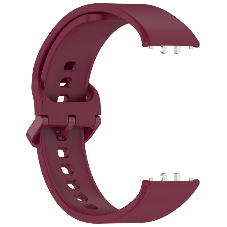 For Samsung Galaxy Fit 3 Solid Color Colorful Buckle Silicone Watch Band(Wine Red) - Watch Bands by PMC TechLife | Online Shopping South Africa | PMC TechLife