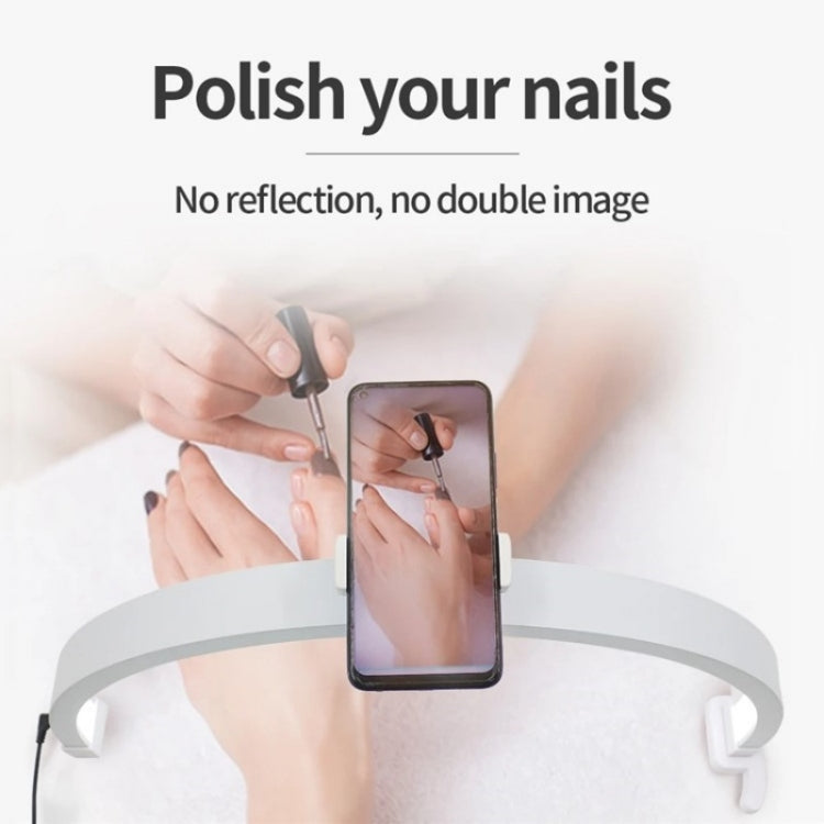 M12X Foldable LED Half Moon Lamp Touch Control Nail Art Lamp, Length: 56cm(AU Plug) - Selfie Light by PMC Jewellery | Online Shopping South Africa | PMC Jewellery | Buy Now Pay Later Mobicred