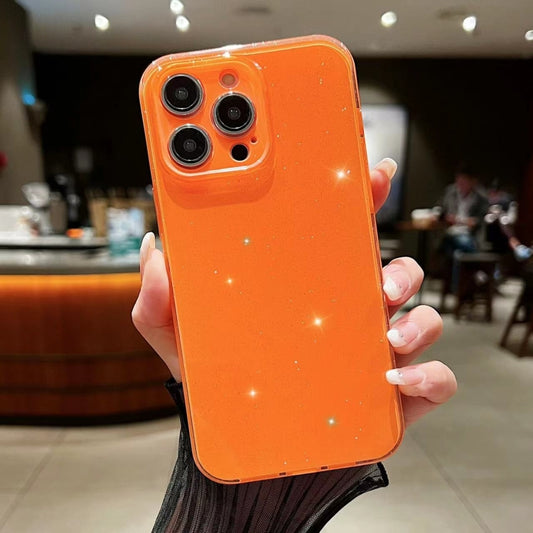 For iPhone 16 Pro Jelly Glitter Solid Color TPU Phone Case(Orange) - iPhone 16 Pro Cases by PMC Jewellery | Online Shopping South Africa | PMC Jewellery | Buy Now Pay Later Mobicred