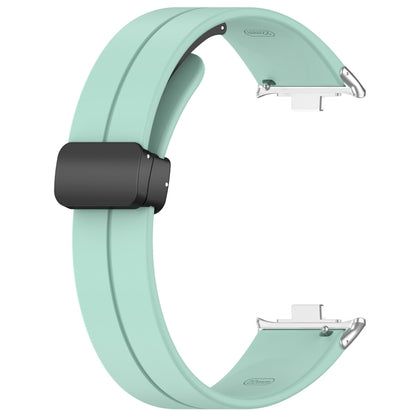 For Xiaomi  Mi Band 8 Pro Groove Folding Magnetic Buckle Silicone Watch Band(Teal) - Watch Bands by PMC Jewellery | Online Shopping South Africa | PMC Jewellery