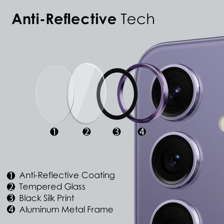 For Samsung Galaxy S24+ 5G NORTHJO Camera LensCD Vein Metal Ring Tempered Glass Film(Purple) - Galaxy S24+ 5G Tempered Glass by NORTHJO | Online Shopping South Africa | PMC Jewellery | Buy Now Pay Later Mobicred