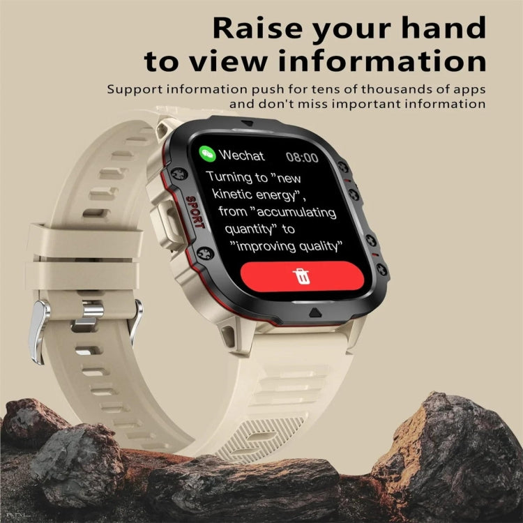 QX11 1.96 inch Color Screen Smart Watch Silicone Strap Support Bluetooth Call(Khaki) - Smart Watches by PMC TechLife | Online Shopping South Africa | PMC TechLife