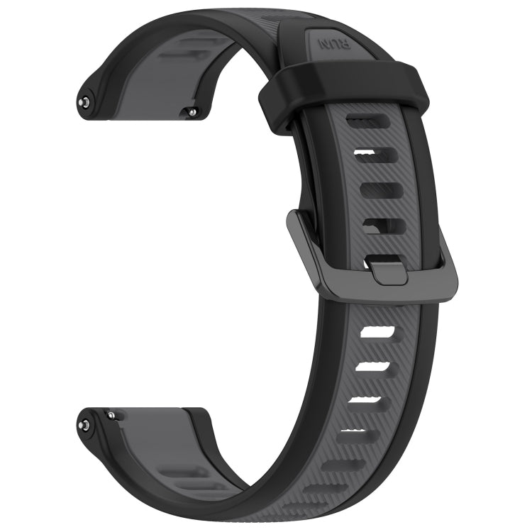 For Garmin Forerunner 255 22mm Two Color Textured Silicone Watch Band(Grey+Black) - Watch Bands by PMC TechLife | Online Shopping South Africa | PMC TechLife