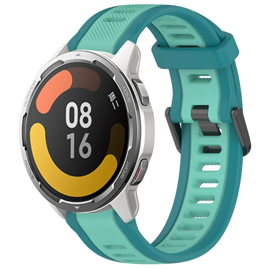 For Xiaomi MI Watch Color 2 22mm Two Color Textured Silicone Watch Band(Teal) - Watch Bands by PMC Jewellery | Online Shopping South Africa | PMC Jewellery