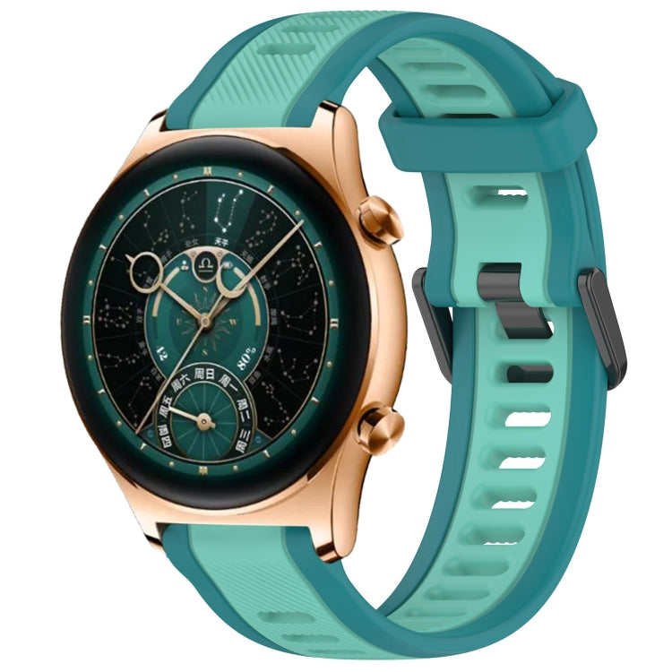 For Honor Watch  GS 4 22mm Two Color Textured Silicone Watch Band(Teal) - Watch Bands by PMC Jewellery | Online Shopping South Africa | PMC Jewellery