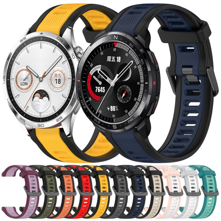 For Huawei Watch 3 Pro 22mm Two Color Textured Silicone Watch Band(White+Grey) - Watch Bands by PMC TechLife | Online Shopping South Africa | PMC TechLife