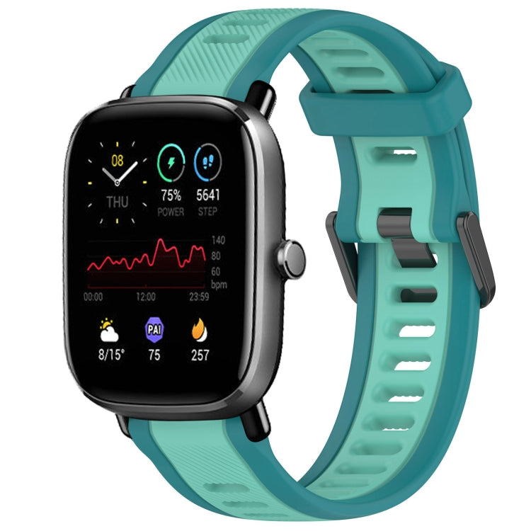 For Amazfit GTS 4 Mini 20mm Two-Color Textured Silicone Watch Band(Water Duck) - Watch Bands by PMC TechLife | Online Shopping South Africa | PMC TechLife