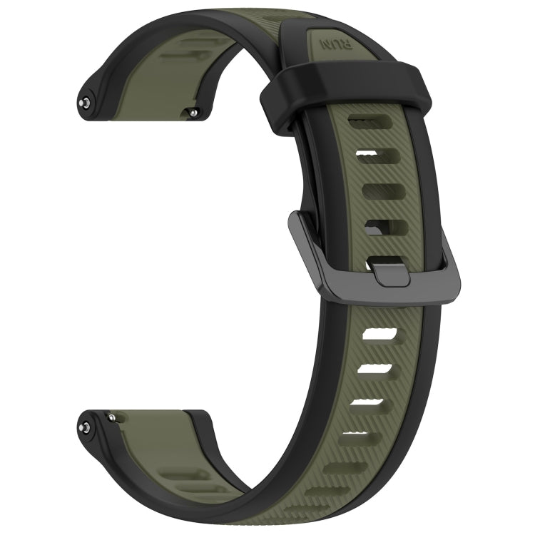For Amazfit GTS 2 20mm Two-Color Textured Silicone Watch Band(Green+Black) - Watch Bands by PMC TechLife | Online Shopping South Africa | PMC TechLife