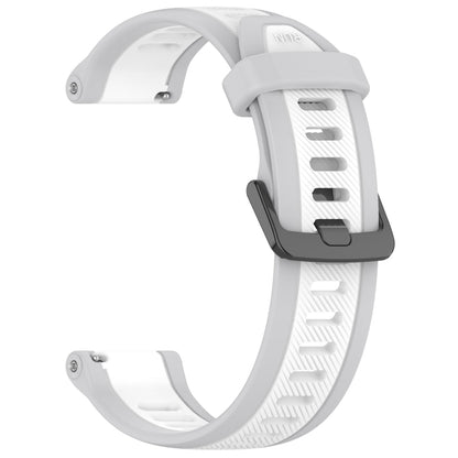 For Amazfit GTS 2 20mm Two-Color Textured Silicone Watch Band(White+Grey) - Watch Bands by PMC Jewellery | Online Shopping South Africa | PMC Jewellery