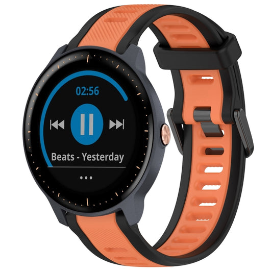 For Garmin Vivoactive3 Music 20mm Two Color Textured Silicone Watch Band(Orange+Black) - Watch Bands by PMC Jewellery | Online Shopping South Africa | PMC Jewellery