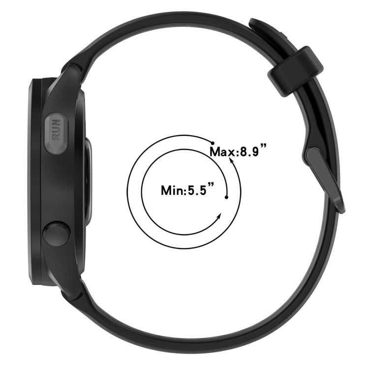For Garmin Active 5 20mm Two Color Textured Silicone Watch Band(Starlight + Black) - Watch Bands by PMC TechLife | Online Shopping South Africa | PMC TechLife