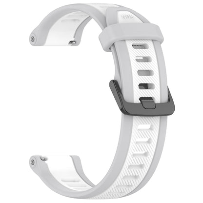 For Garmin Active S 18mm Two Color Textured Silicone Watch Band(White+Grey) - Watch Bands by PMC Jewellery | Online Shopping South Africa | PMC Jewellery