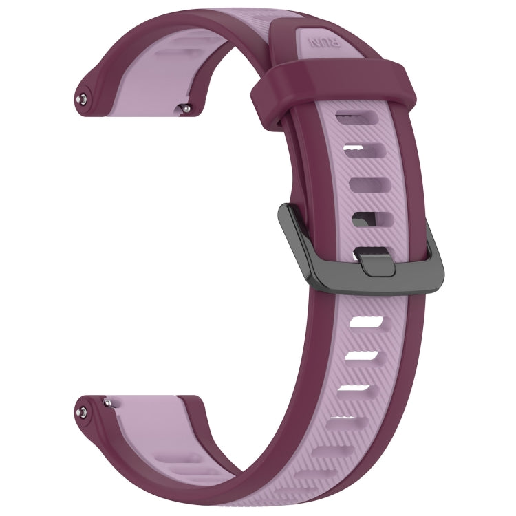 For Garmin Active S 18mm Two Color Textured Silicone Watch Band(Purple) - free shipping - PMC TechLife - Order now!