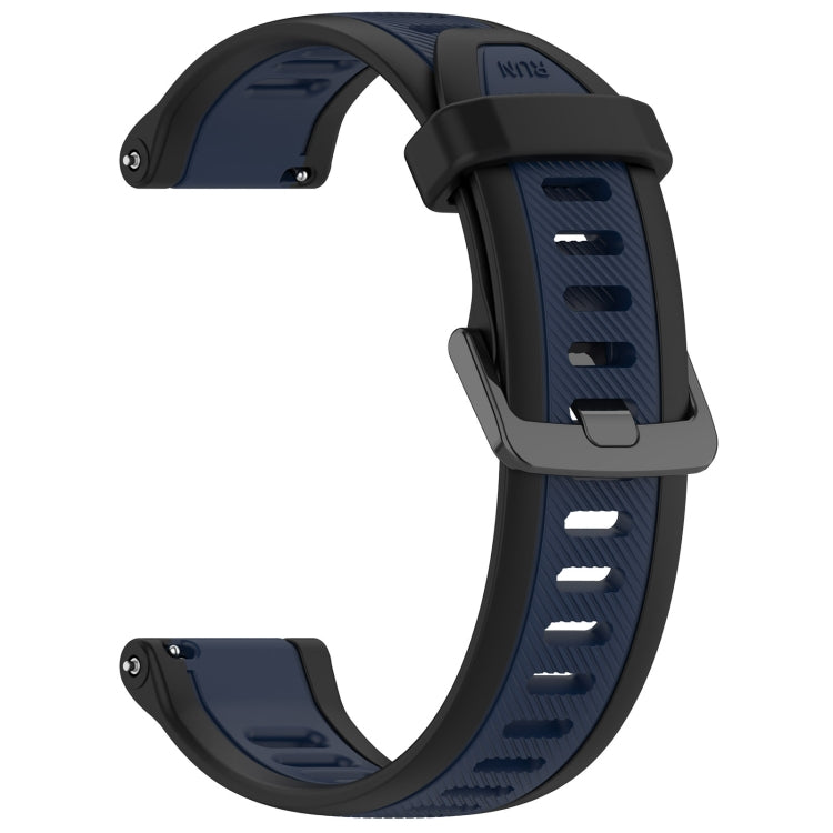 For Garmin Venu 2S 18mm Two Color Textured Silicone Watch Band(Midnight Blue+Black) - Watch Bands by PMC TechLife | Online Shopping South Africa | PMC TechLife