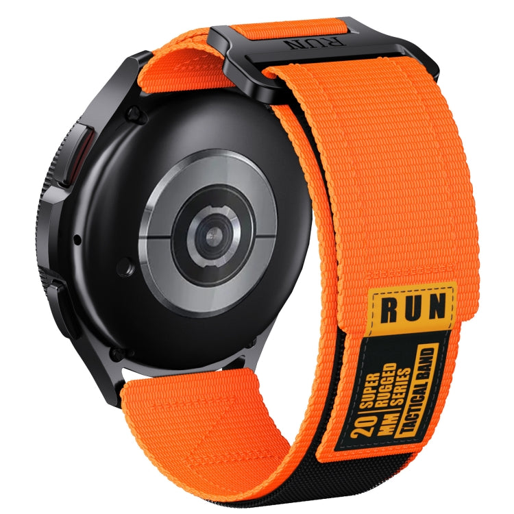 20mm Two Color Nylon Canvas Hook And Loop Fastener Watch Band(Orange+Black) - 20mm Bands by PMC TechLife | Online Shopping South Africa | PMC TechLife