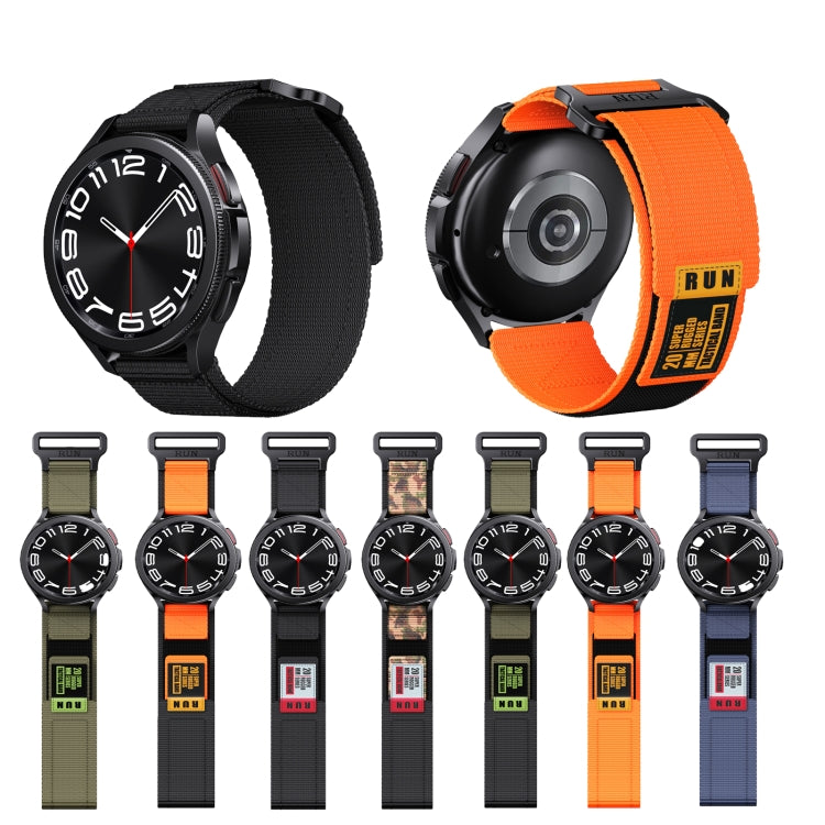 20mm Two Color Nylon Canvas Hook And Loop Fastener Watch Band(Black+Green) - 20mm Bands by PMC TechLife | Online Shopping South Africa | PMC TechLife
