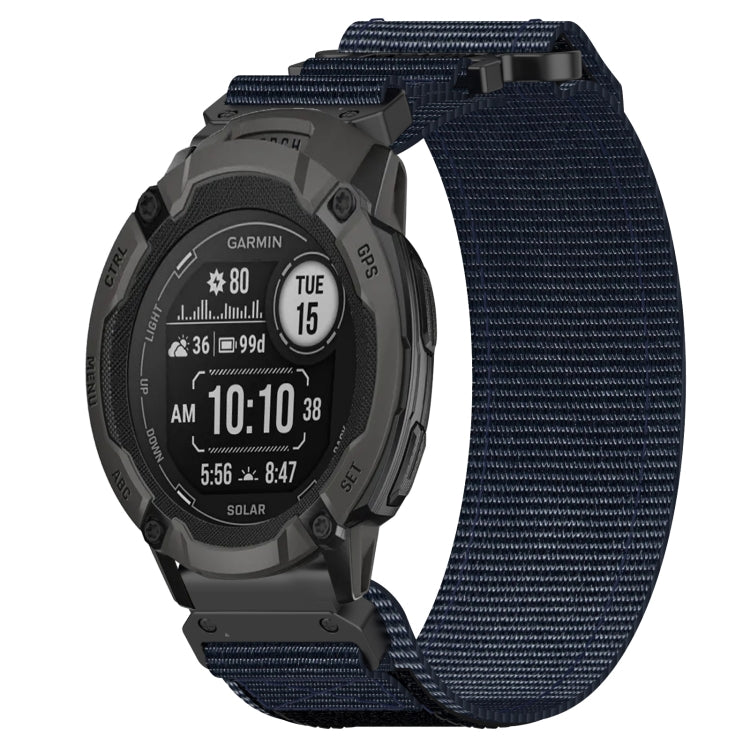 For Garmin  Instinct 2 Solar 22mm Nylon Hook And Loop Fastener Watch Band(Blue) - free shipping - PMC TechLife - Order now!