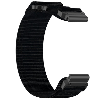 For Garmin MARQ Aviator Gen 2 22mm Nylon Hook And Loop Fastener Watch Band(Black) - Watch Bands by PMC Jewellery | Online Shopping South Africa | PMC Jewellery