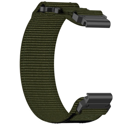 For Garmin Fenix 6 22mm Nylon Hook And Loop Fastener Watch Band(Army Green) - Watch Bands by PMC Jewellery | Online Shopping South Africa | PMC Jewellery