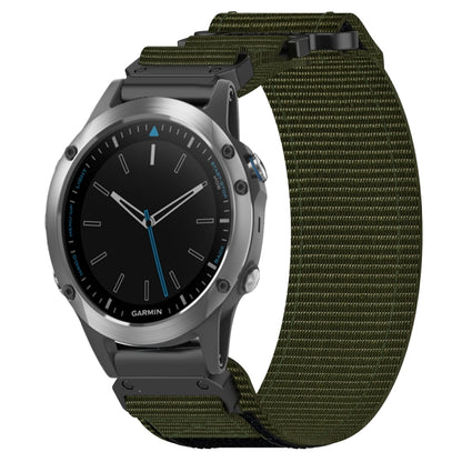 For Garmin Quatix 5 22mm Nylon Hook And Loop Fastener Watch Band(Army Green) - Watch Bands by PMC Jewellery | Online Shopping South Africa | PMC Jewellery