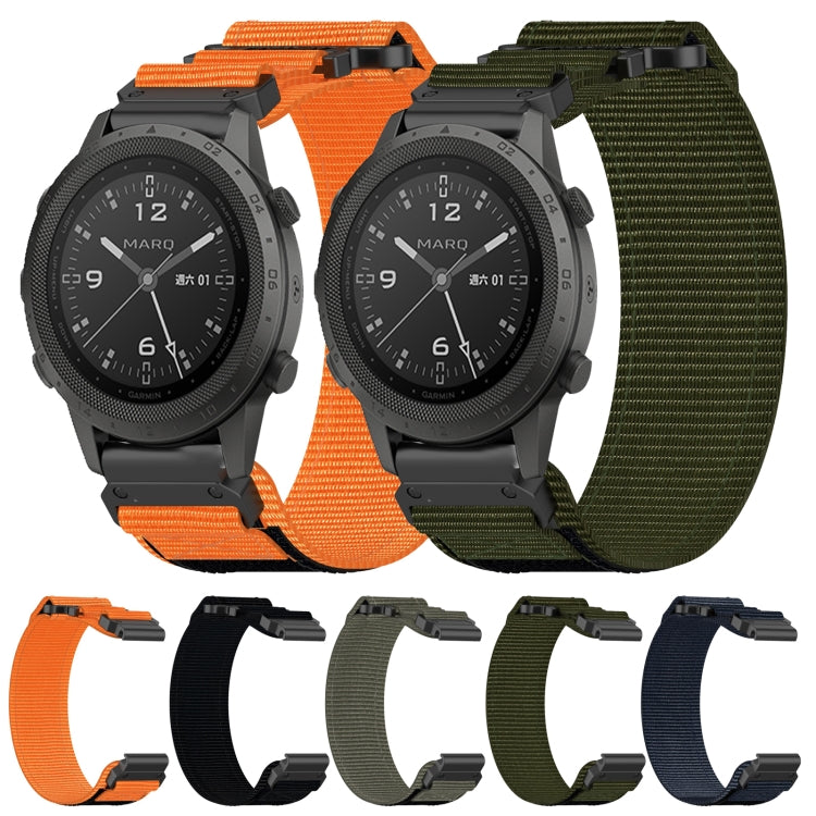For Garmin Forerunner 945 22mm Nylon Hook And Loop Fastener Watch Band(Army Green) - Watch Bands by PMC Jewellery | Online Shopping South Africa | PMC Jewellery