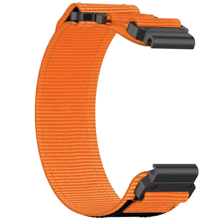 For Garmin Fenix 6X Pro 26mm Nylon Hook And Loop Fastener Watch Band(Orange) - Watch Bands by PMC Jewellery | Online Shopping South Africa | PMC Jewellery