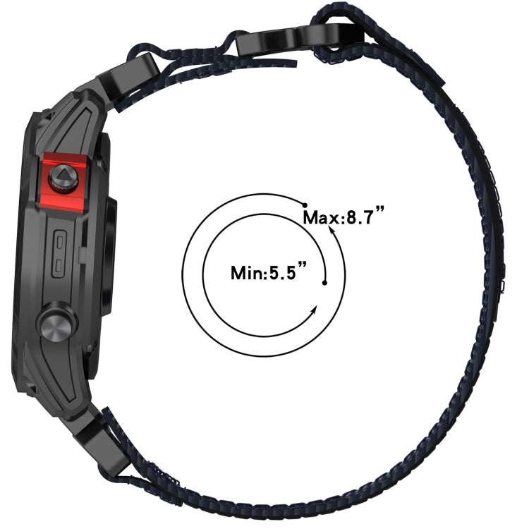 For Garmin Tactix 7 Pro 26mm Nylon Hook And Loop Fastener Watch Band(Orange) - Watch Bands by PMC TechLife | Online Shopping South Africa | PMC TechLife